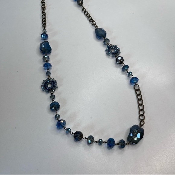Vintage Aqua Blue Opera Round Chain Necklace 💎 - Picture 5 of 6